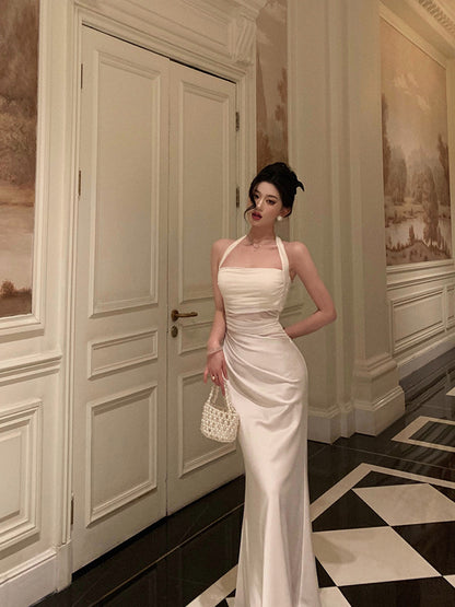 Sexy Sheath Tulle Satin Evening Dress Birthday Dress Summer Outfit L20