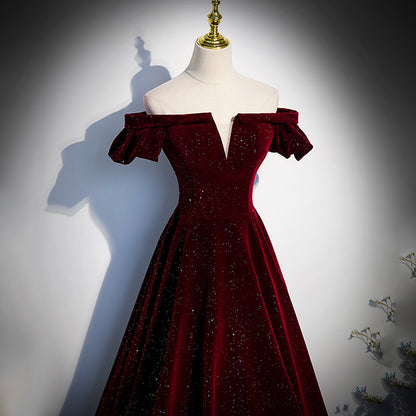One-Shoulder-Burgund-langes Abschlussball-Kleid-Schnür-Abend-Kleid 20