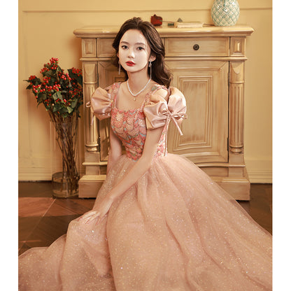 Light Pink Tassel Long Prom Dress A Line Formal Dress Evening Dress 124 JulyProm Light Pink Tassel Long Prom Dress A Line Formal Dress Evening Dress 124 JulyProm
