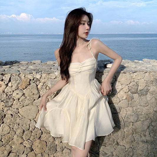 Summer Spaghetti Strap Dress Strapless  Sweet Fairy Dress 807