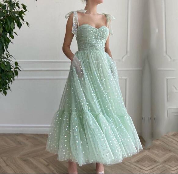 A Line Tulle Prom Dress Cute Homecoming Dress 2053