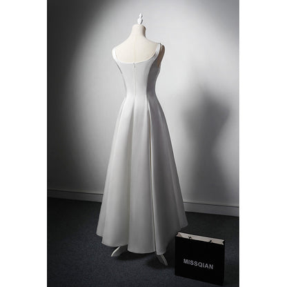 Weißes A-Linien-Ballkleid aus Satin im französischen Stil, Abendkleid 2055