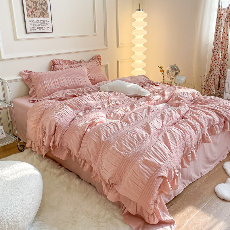 Princess 4 Pcs Bedding Set Cute Sweet Quilt Cover Sheet for Girl 1151