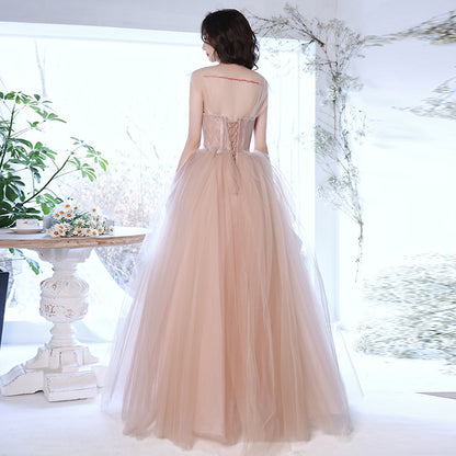 A Line Tulle Long Prom Dress Formal Evening Party Gown 572