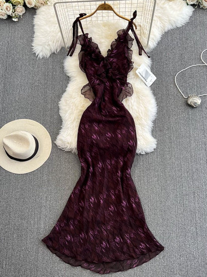 Ruffle  Summer Fairy Dress Mermaid Dress L65