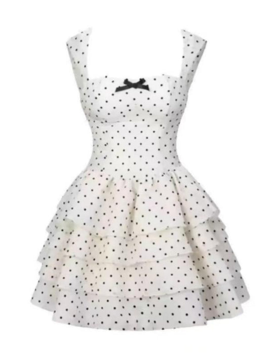 Polka Dot Sweet Puff Short Dress L27