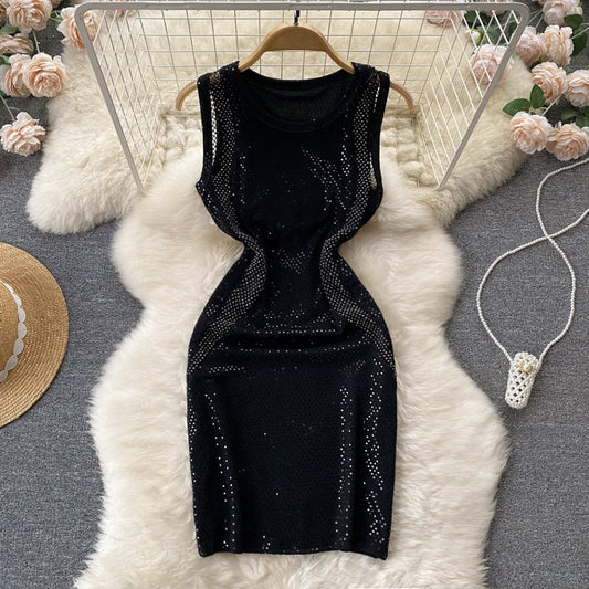 Summer Sexy Shiny Mesh Sleeveless Dress 365