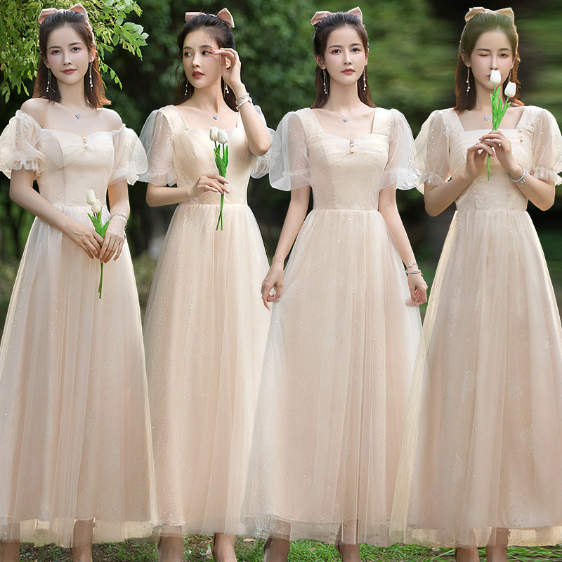 A Line Long Bridesmaid Dress Formal Evening Gown Party Dress 532