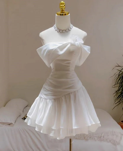 Off The Shoulder A Line Organza Homecoming Dress Birthday Dress  J10706