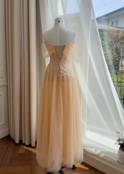 Trägerloses silbernes Vintage-Abendkleid, A-Linie, Geburtstagskleid J9370