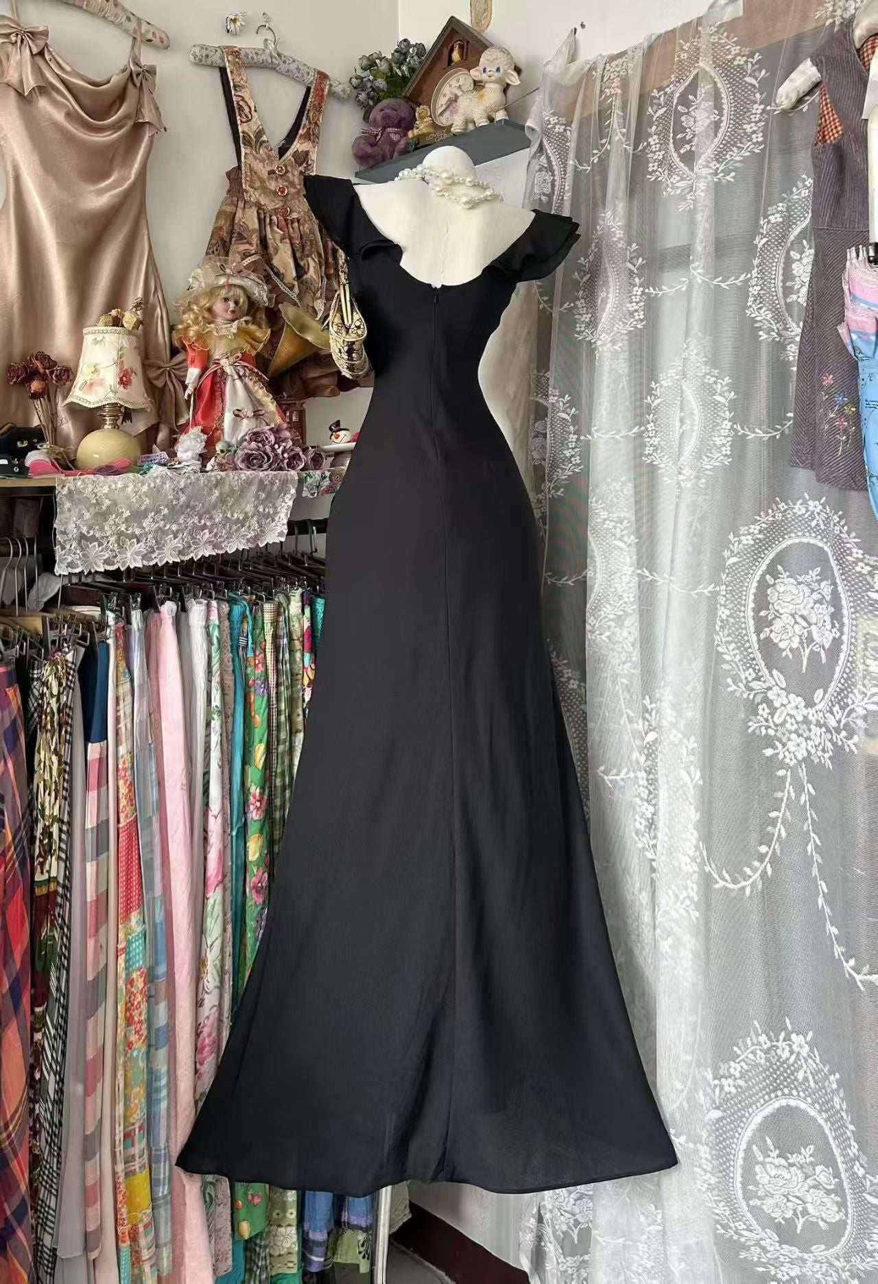 Robe de bal bustier violette en satin avec appliques, robe de soirée formelle J9413