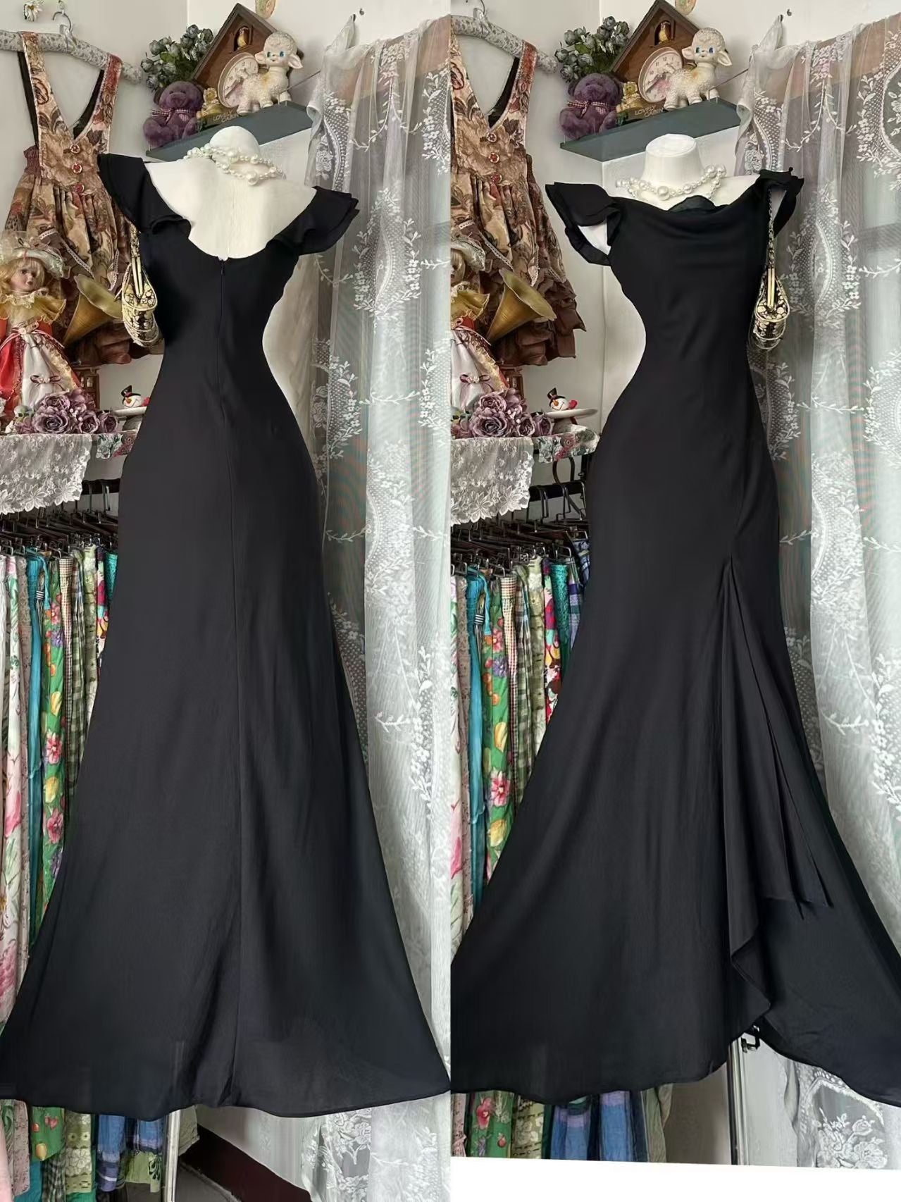 Robe de bal bustier violette en satin avec appliques, robe de soirée formelle J9413