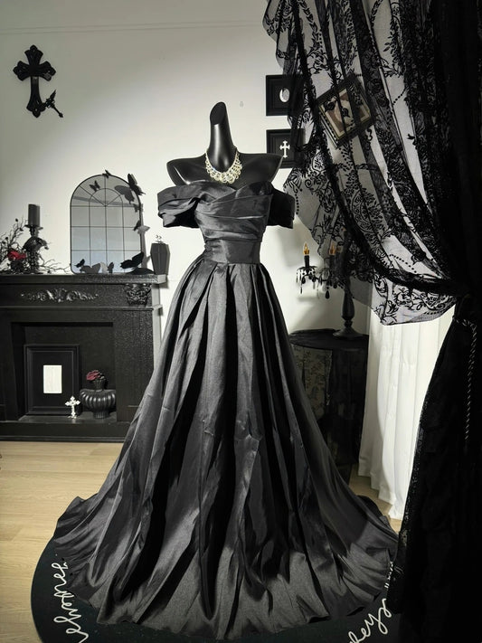 Robe de bal bustier violette en satin avec appliques, robe de soirée formelle J9413