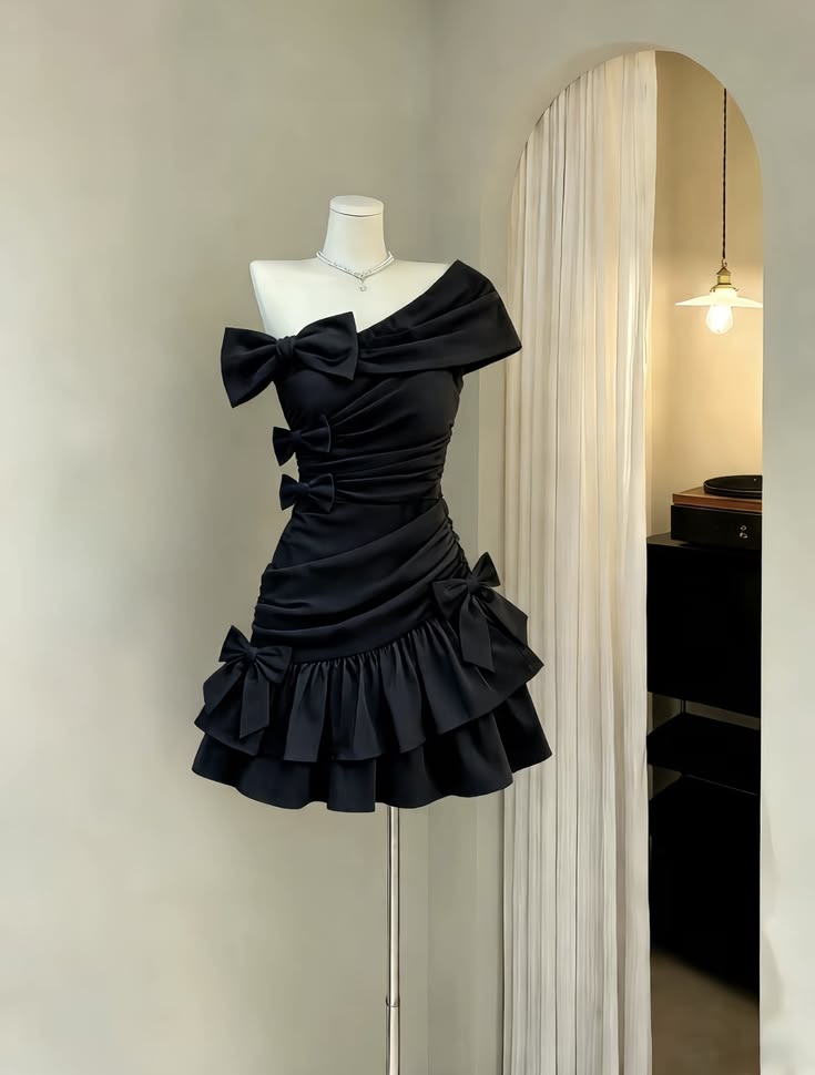 Off The Shoulder Black Short Homecoming Dress A Line Birthday Outfit  J11385