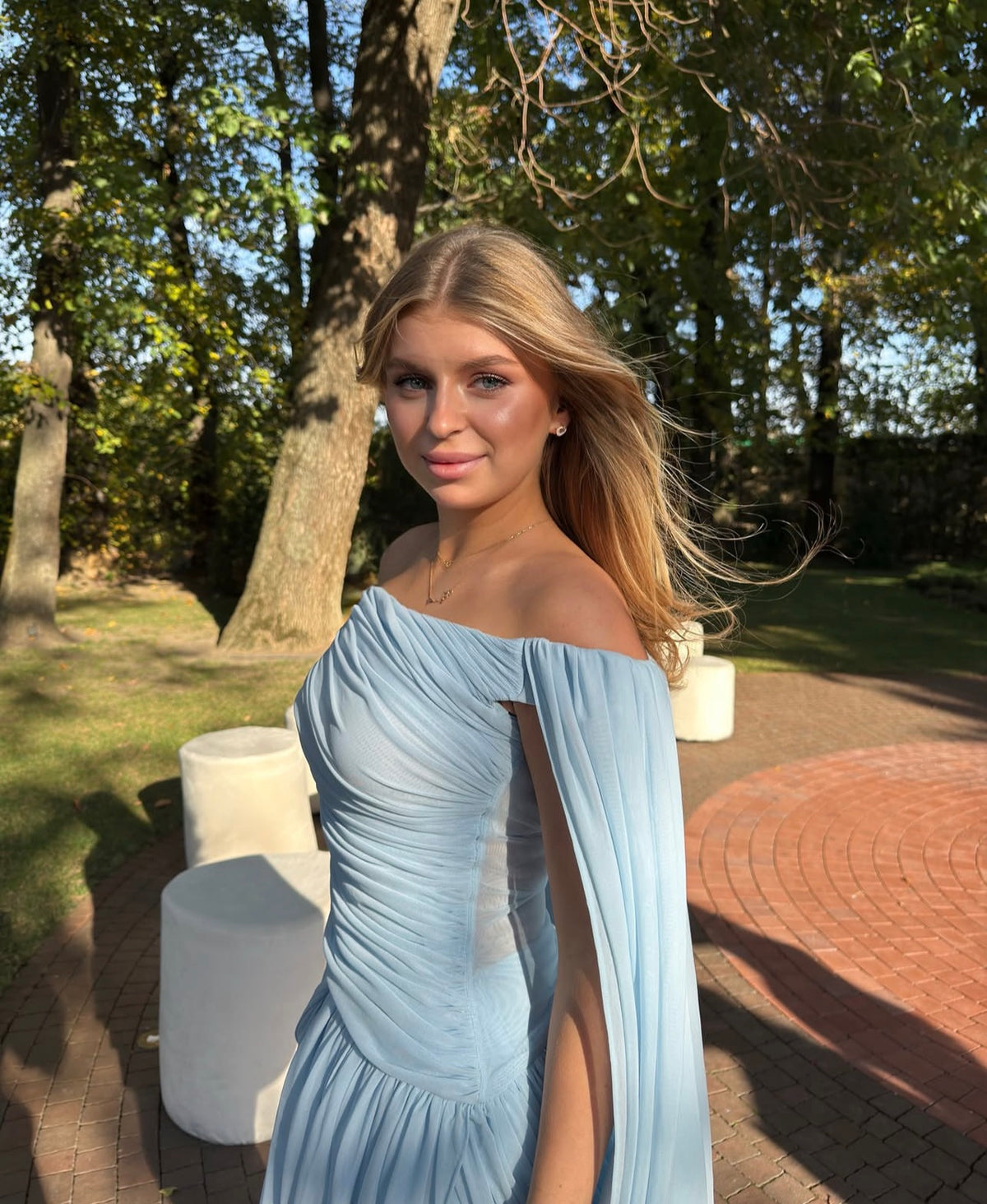 Off The Shoulder Blue Short Birthday Dress Short Party Dress  J12151