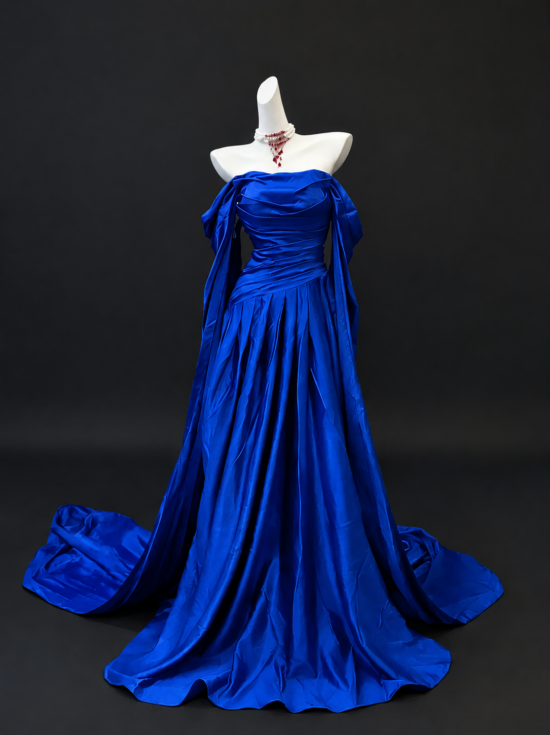 Off The Shoulder Burgundy Satin Formal Prom Dress Elegant Evening Dress  J10296