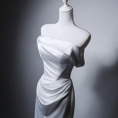 Robe de bal bustier violette en satin avec appliques, robe de soirée formelle J9413