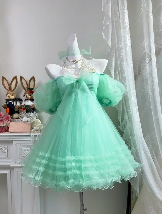 Off The Shoulder Mint Green Short Homecoming Dress   J11164