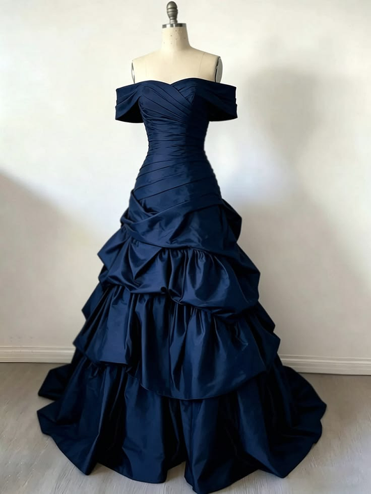 Trägerloses silbernes Vintage-Abendkleid, A-Linie, Geburtstagskleid J9370