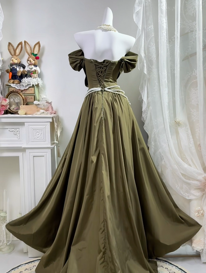 Robe de bal bustier violette en satin avec appliques, robe de soirée formelle J9413