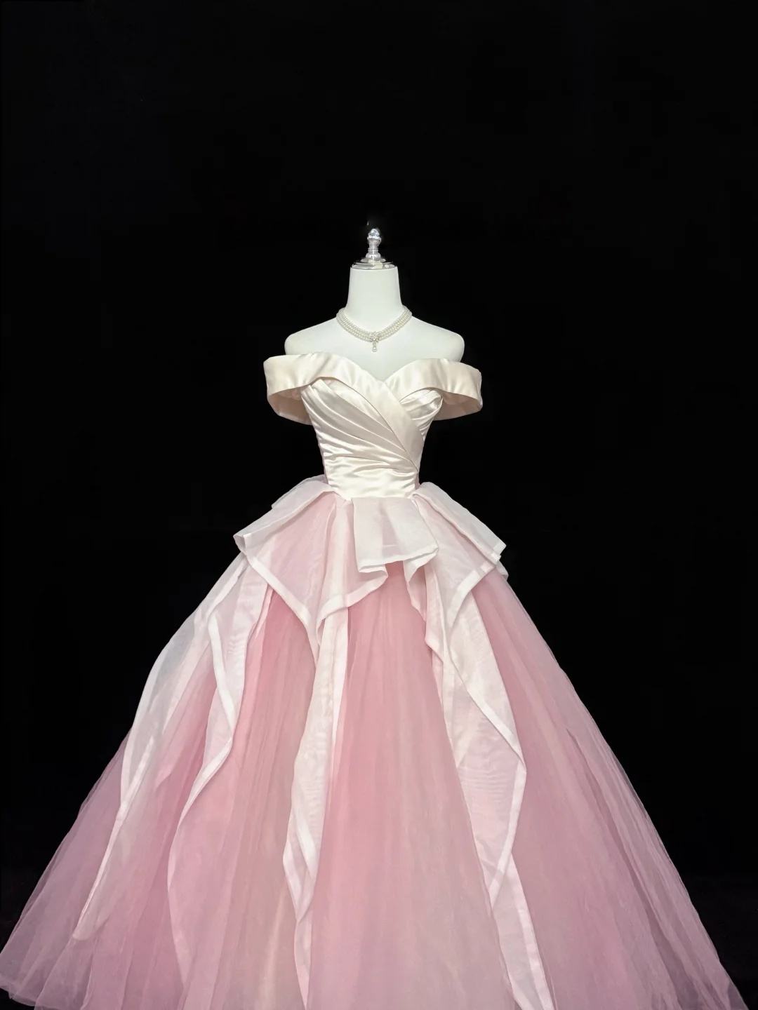 Robe de bal bustier violette en satin avec appliques, robe de soirée formelle J9413