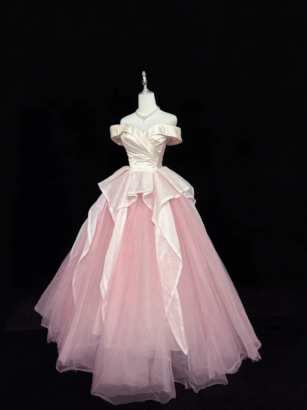 Robe de bal bustier violette en satin avec appliques, robe de soirée formelle J9413
