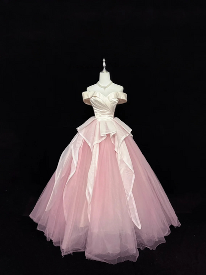 Robe de bal bustier violette en satin avec appliques, robe de soirée formelle J9413