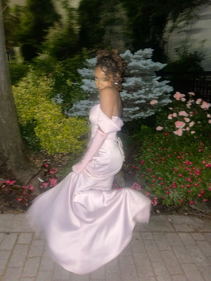 Robe de bal bustier violette en satin avec appliques, robe de soirée formelle J9413