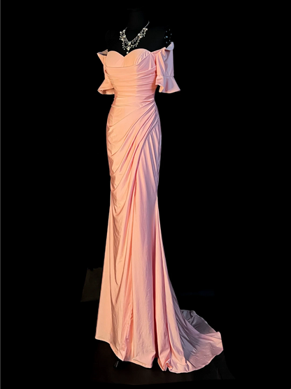 Robe de bal bustier violette en satin avec appliques, robe de soirée formelle J9413