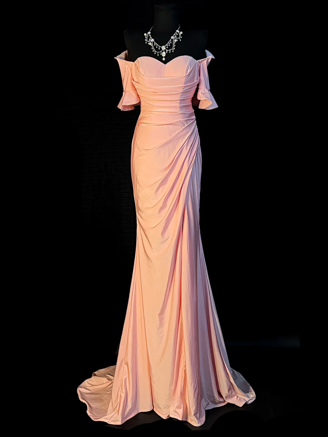 Robe de bal bustier violette en satin avec appliques, robe de soirée formelle J9413