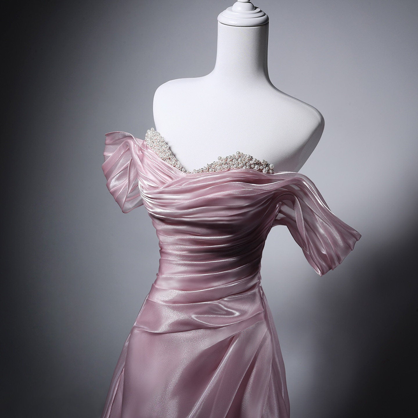 Robe de bal bustier violette en satin avec appliques, robe de soirée formelle J9413