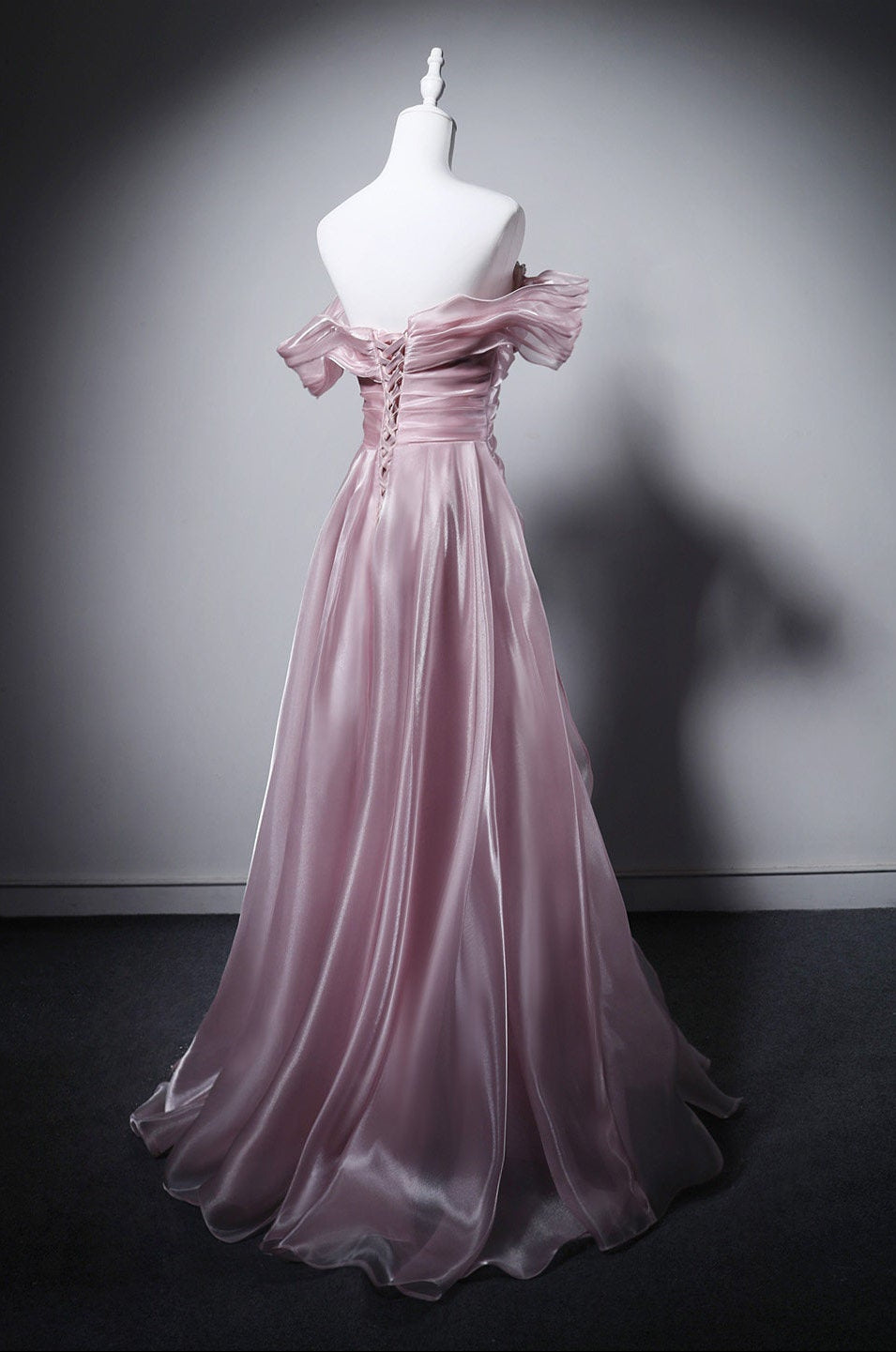 Robe de bal bustier violette en satin avec appliques, robe de soirée formelle J9413