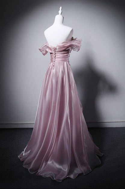 Robe de bal bustier violette en satin avec appliques, robe de soirée formelle J9413