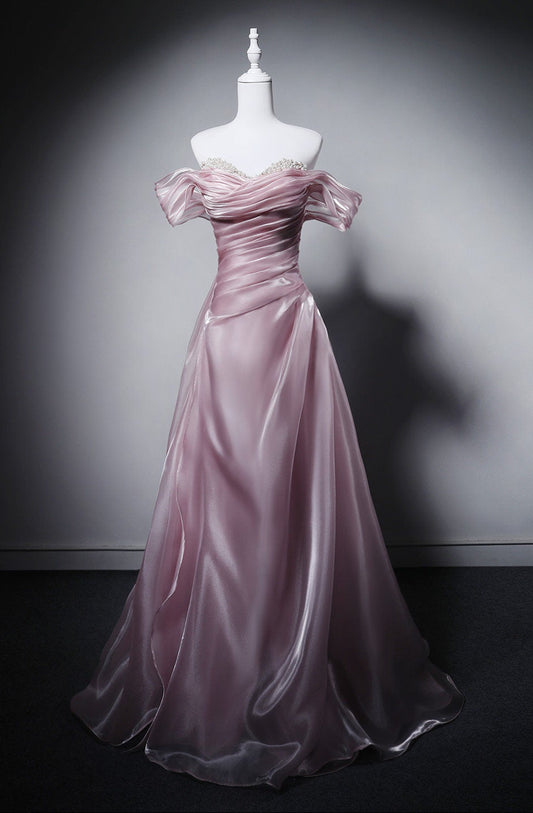 Trägerloses silbernes Vintage-Abendkleid, A-Linie, Geburtstagskleid J9370