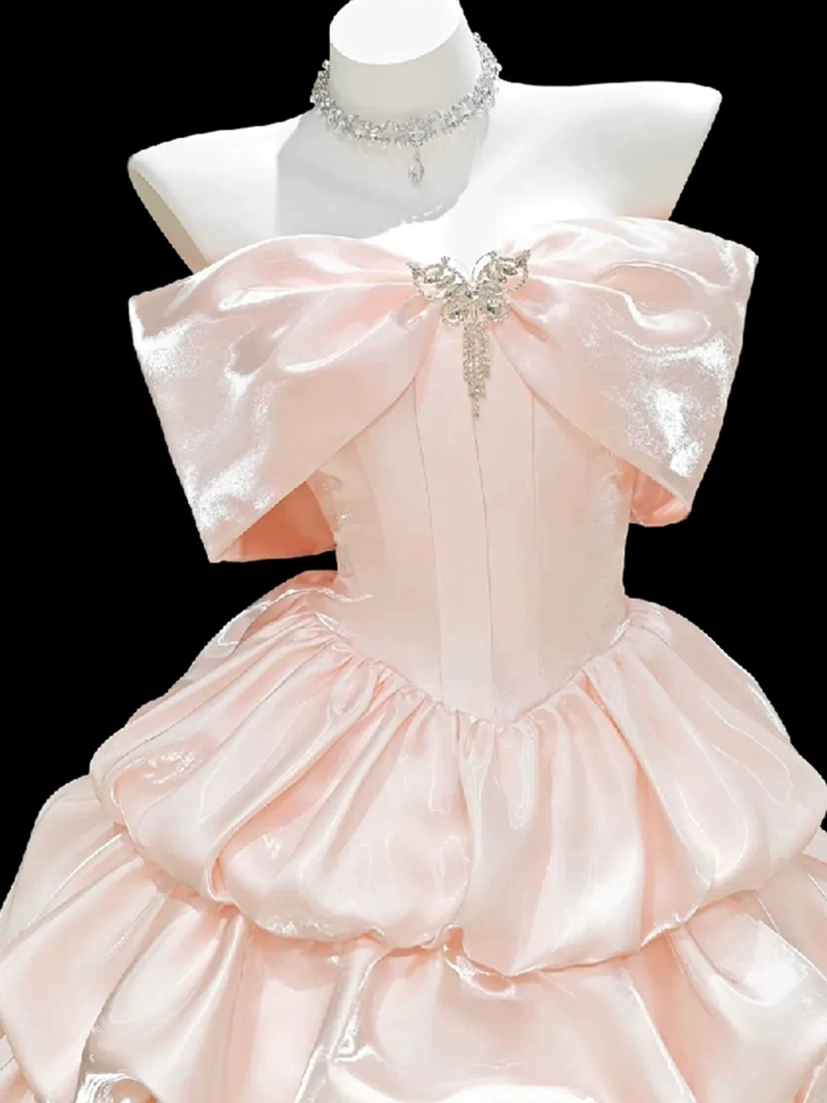 Robe de bal bustier violette en satin avec appliques, robe de soirée formelle J9413