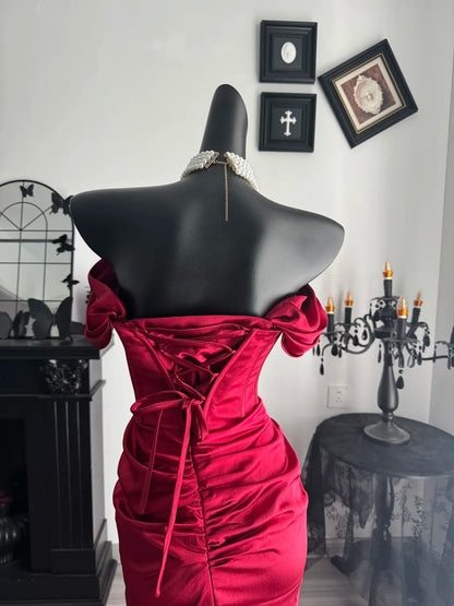 Robe de bal bustier violette en satin avec appliques, robe de soirée formelle J9413