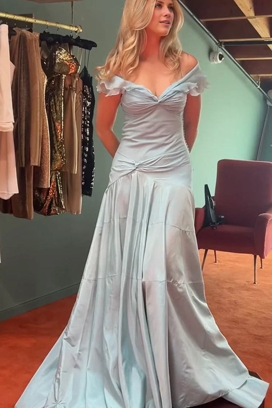 Trägerloses silbernes Vintage-Abendkleid, A-Linie, Geburtstagskleid J9370