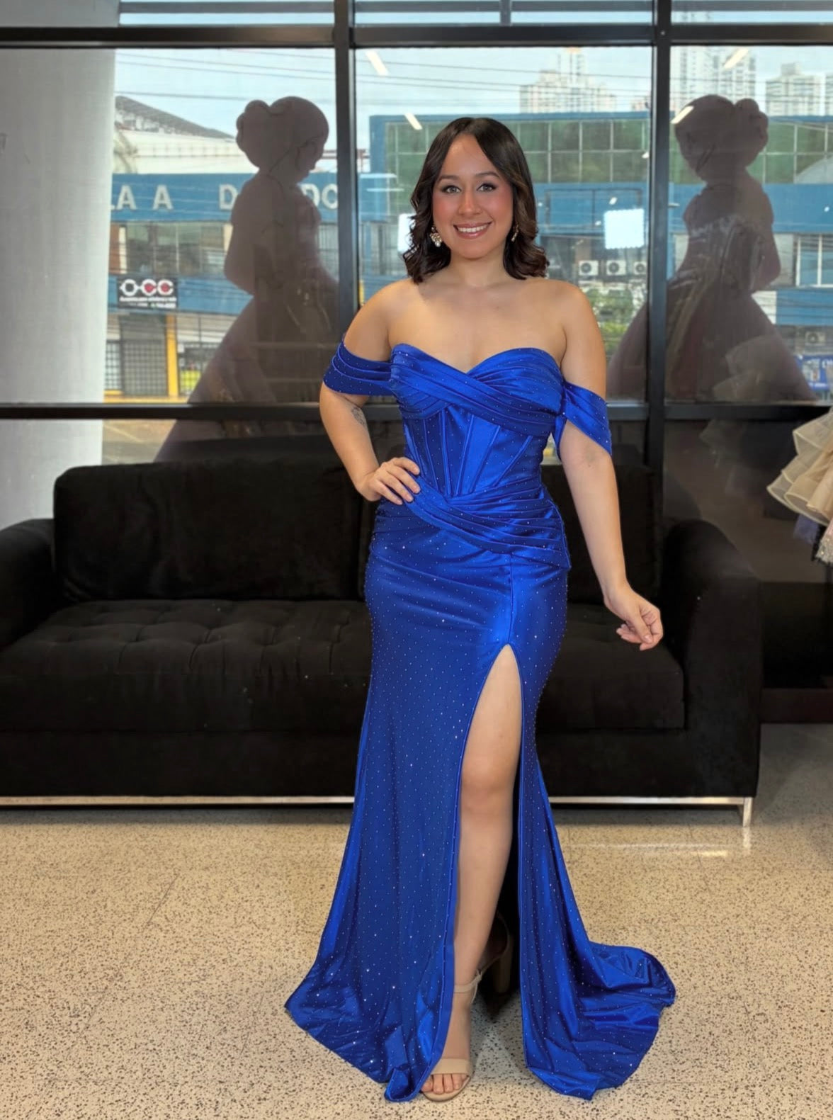 Trägerloses silbernes Vintage-Abendkleid, A-Linie, Geburtstagskleid J9370