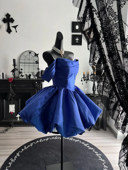 Robe de bal bustier violette en satin avec appliques, robe de soirée formelle J9413