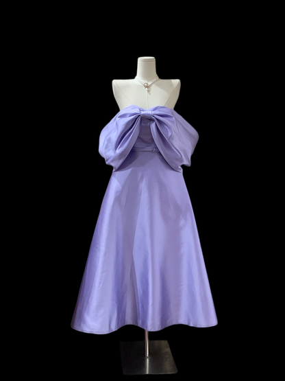 Robe de bal bustier violette en satin avec appliques, robe de soirée formelle J9413