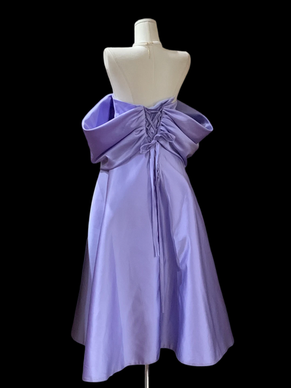 Robe de bal bustier violette en satin avec appliques, robe de soirée formelle J9413