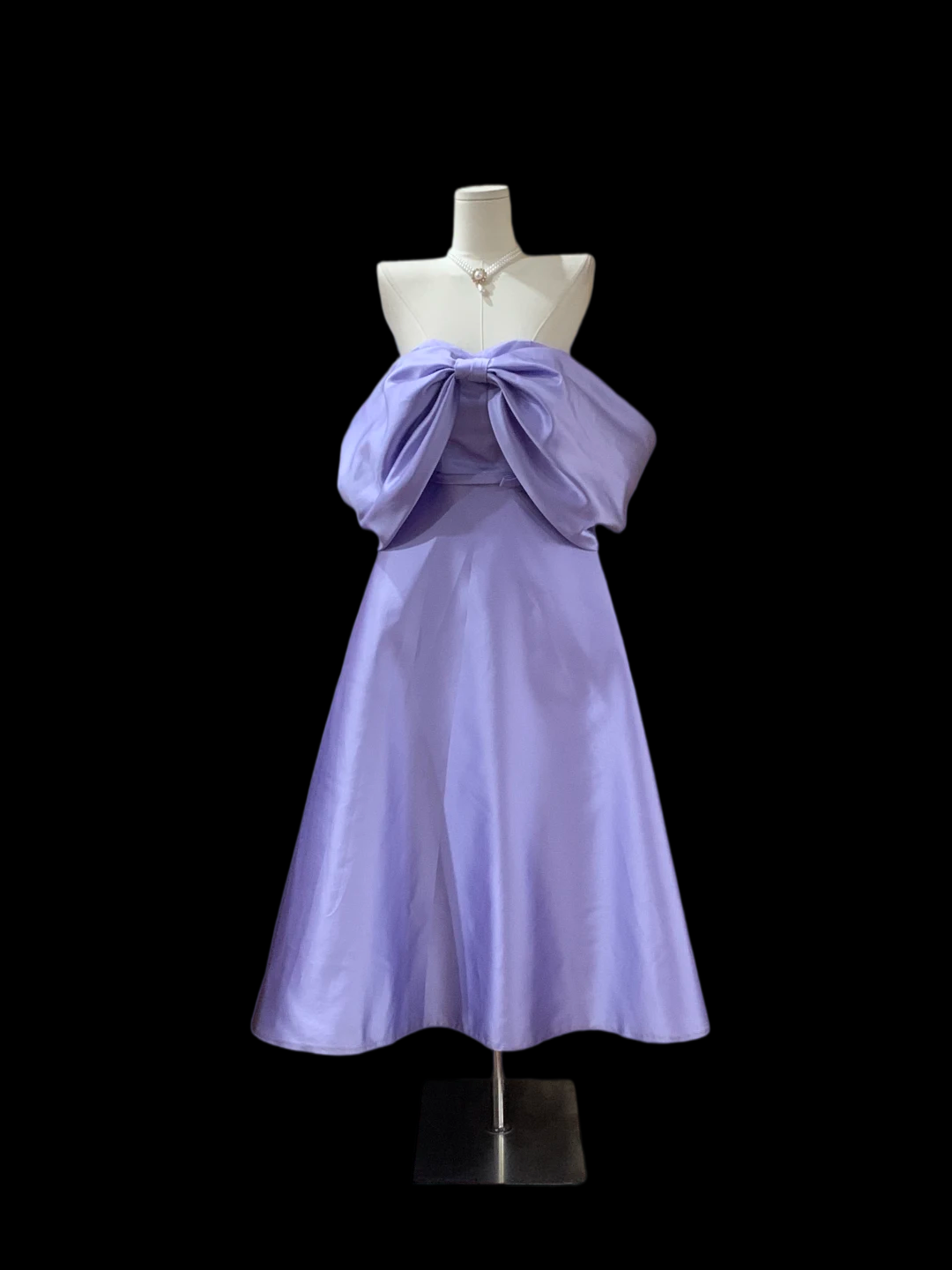 Robe de bal bustier violette en satin avec appliques, robe de soirée formelle J9413