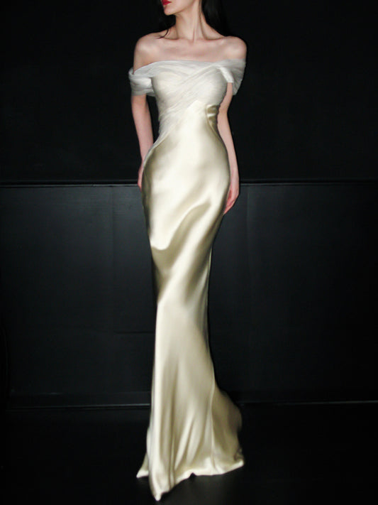 Trägerloses silbernes Vintage-Abendkleid, A-Linie, Geburtstagskleid J9370