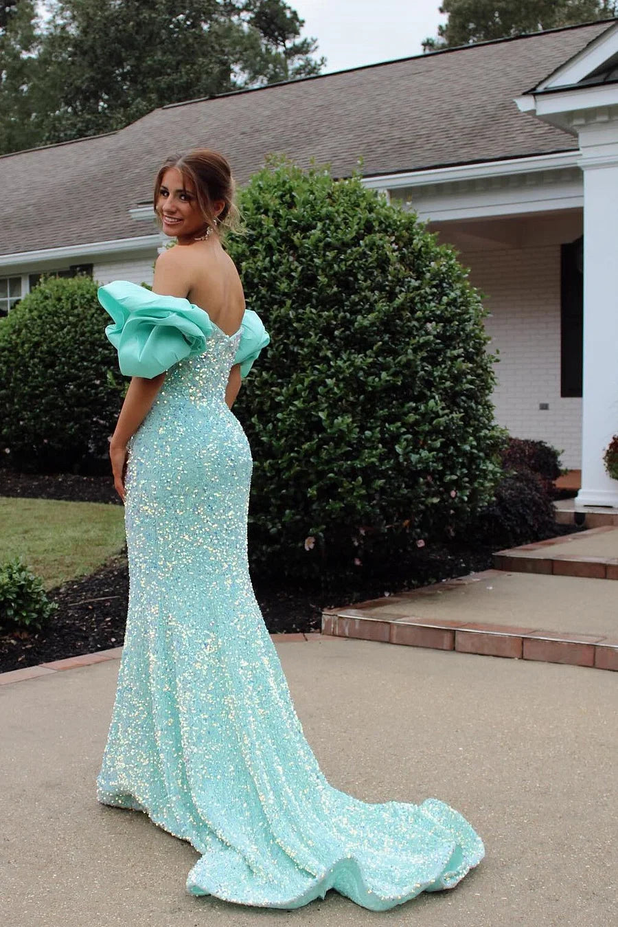 Off The Shoulder Sequin Mermaid Prom Dress Sexy Evening Dress J10034 –  JulyProm