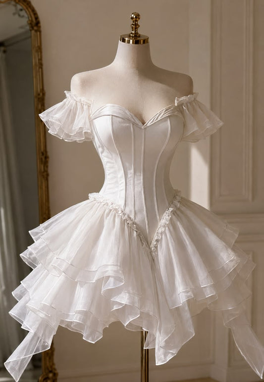 Off The Shoulder Sweet Birthday Dress A Line Homecoming Dress  J11040