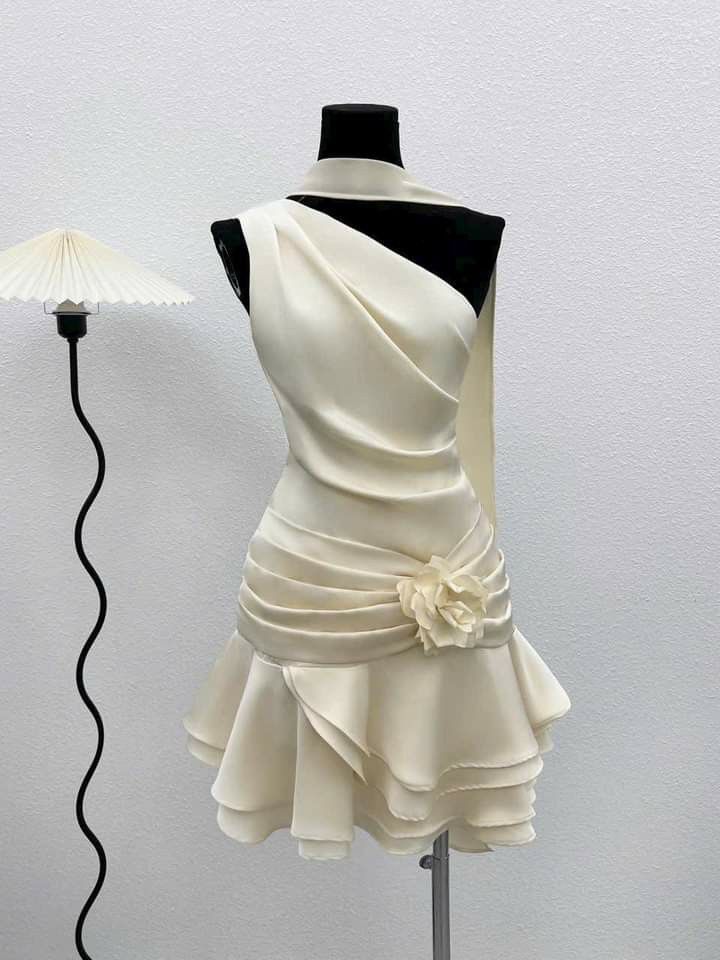 One Shoulder A Line Chiffon Homecoming Dress Birthday Dress J10707