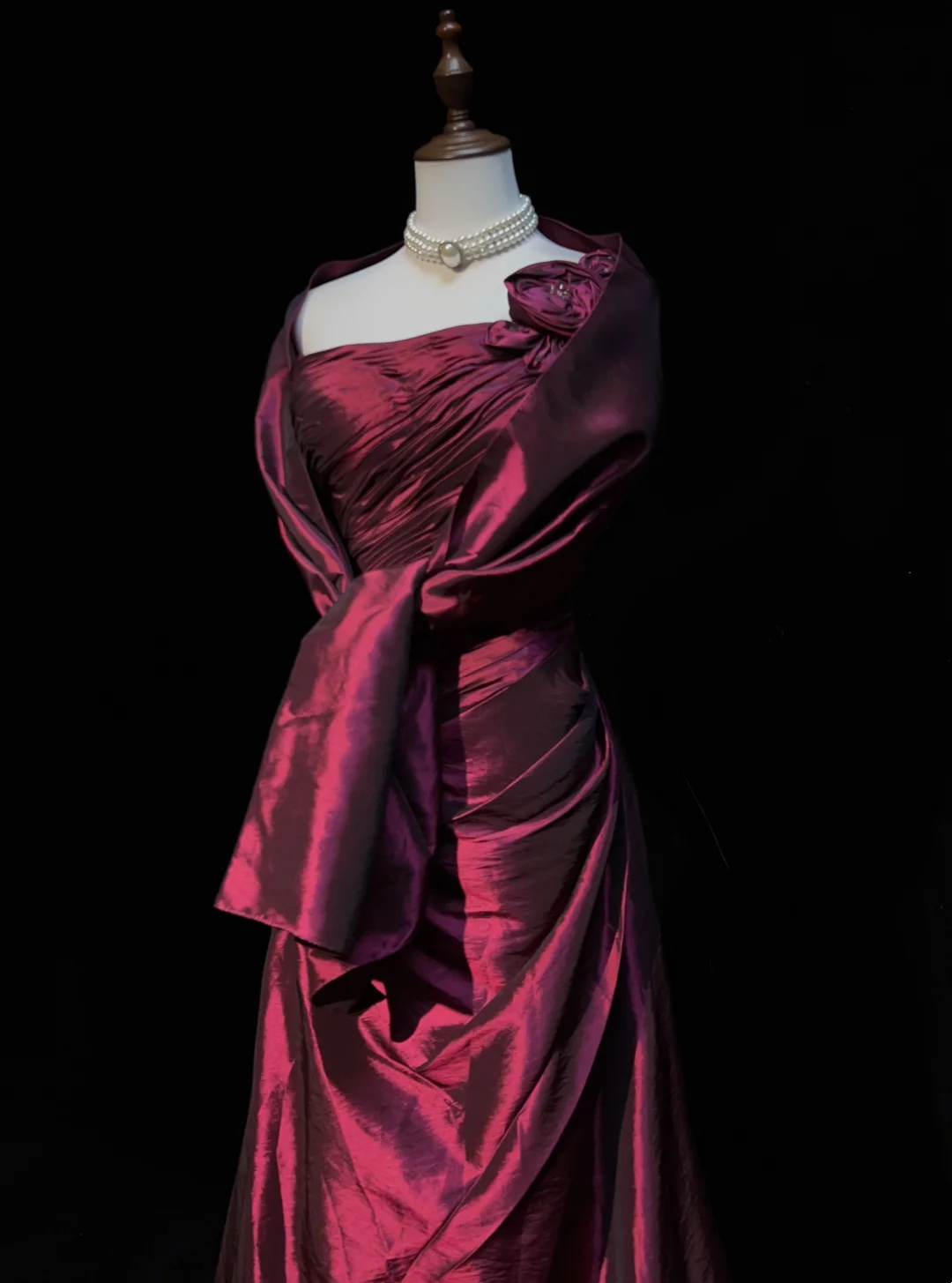 One Shoulder A Line Fuchsia Prom Dress  J9744