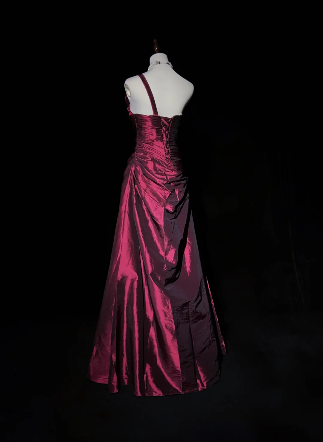 One Shoulder A Line Fuchsia Prom Dress  J9744