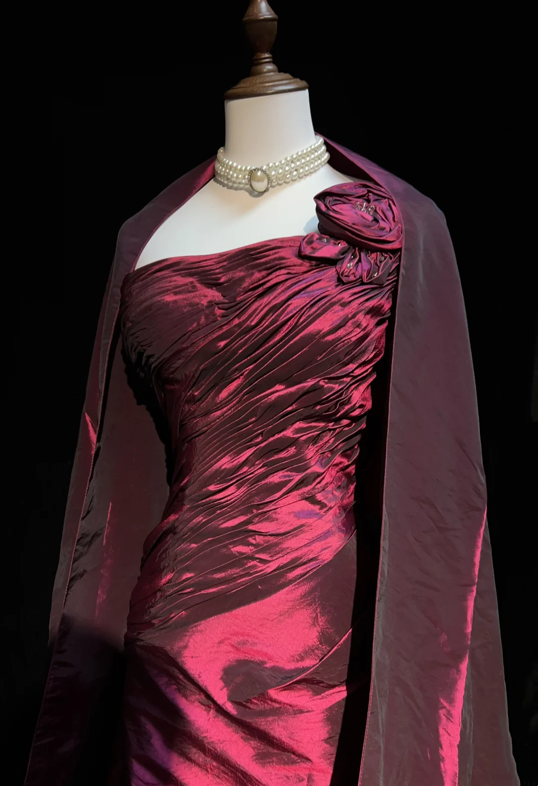 One Shoulder A Line Fuchsia Prom Dress  J9744
