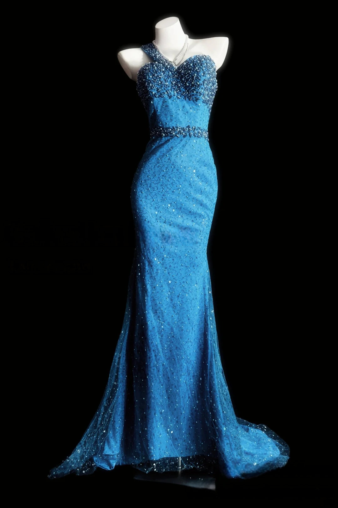 Trägerloses silbernes Vintage-Abendkleid, A-Linie, Geburtstagskleid J9370